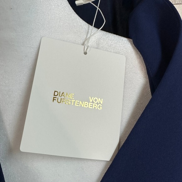 NWT Diane Von Furstenberg Penelope Navy Blue Sleeveless Silk Wrap Midi Dress 6 - Picture 11 of 11